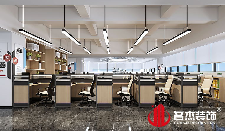 開放辦公區(qū)域裝修設(shè)計效果